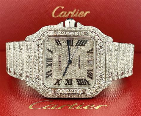 cartier watch men's iced out.